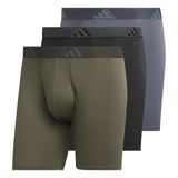 Pacote Com 3 Cuecas Boxer Masculinas Adidas, Verde-oliva Strata Verde/preta/cinza Ônix/microfibra, Gg