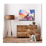 Quadro Tendenci Abstrato Colored C- Moldura Marrom E Vidro Tamanho 100 X 70cm