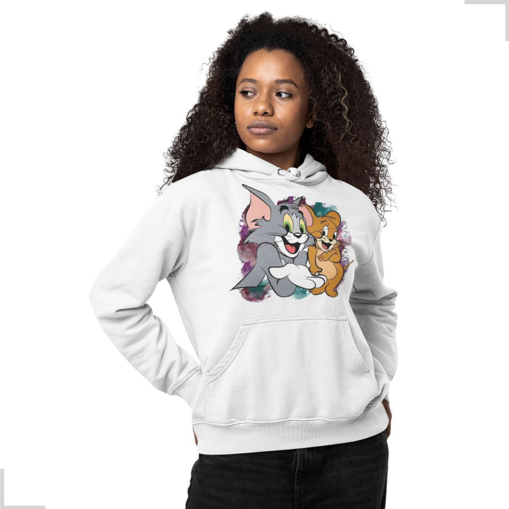 Moletom Unissex Canguru Tom E Jerry Lançamento Envio Rapido