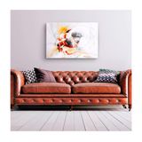 Quadro Decorativo Abstratos E Geometricos Clean Dynamic C- Moldura Dourada Tamanho 100 X 70cm