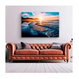 Quadro Paisagens E Natureza Amazing Beautiful Sunset C- Moldura Dourada E Vidro Tamanho 120 X 80cm