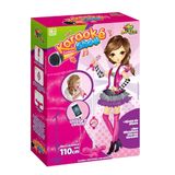 Microfone Karaokê Com Pedestal Menina Use No Celular Cantar Criança