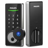 Fechadura De Porta Com Impressão Digital Philips Keyless Entry Em Níquel Acetinado