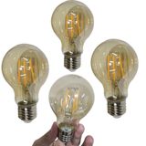Lampada Led 30w Multifilamento Vintage Kit 4 Uni Retro Decoraçao Iluminaçao Casa Quarto Sala Cozinha Garagem Varanda