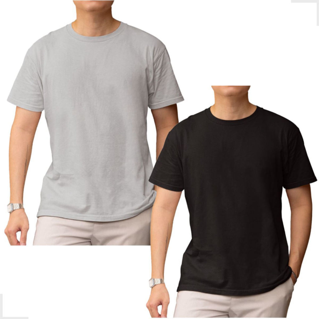 Kit 2 Camisetas Comum Masculinas Estilo Casual Lisas Promoção Imperdivel Lançamento Envio Imediato