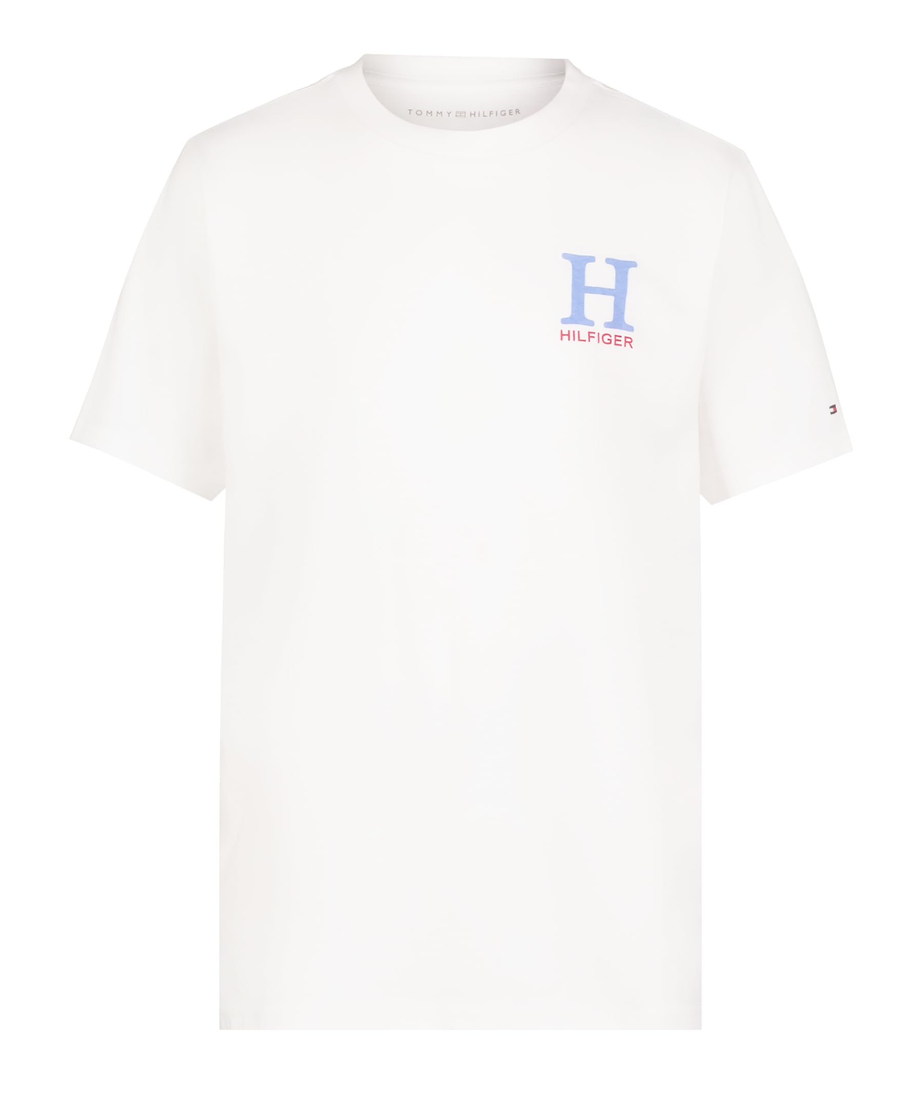 Camiseta Tommy Hilfiger Masculina De Manga Curta Com Gola Redonda De 10 A 12 Anos