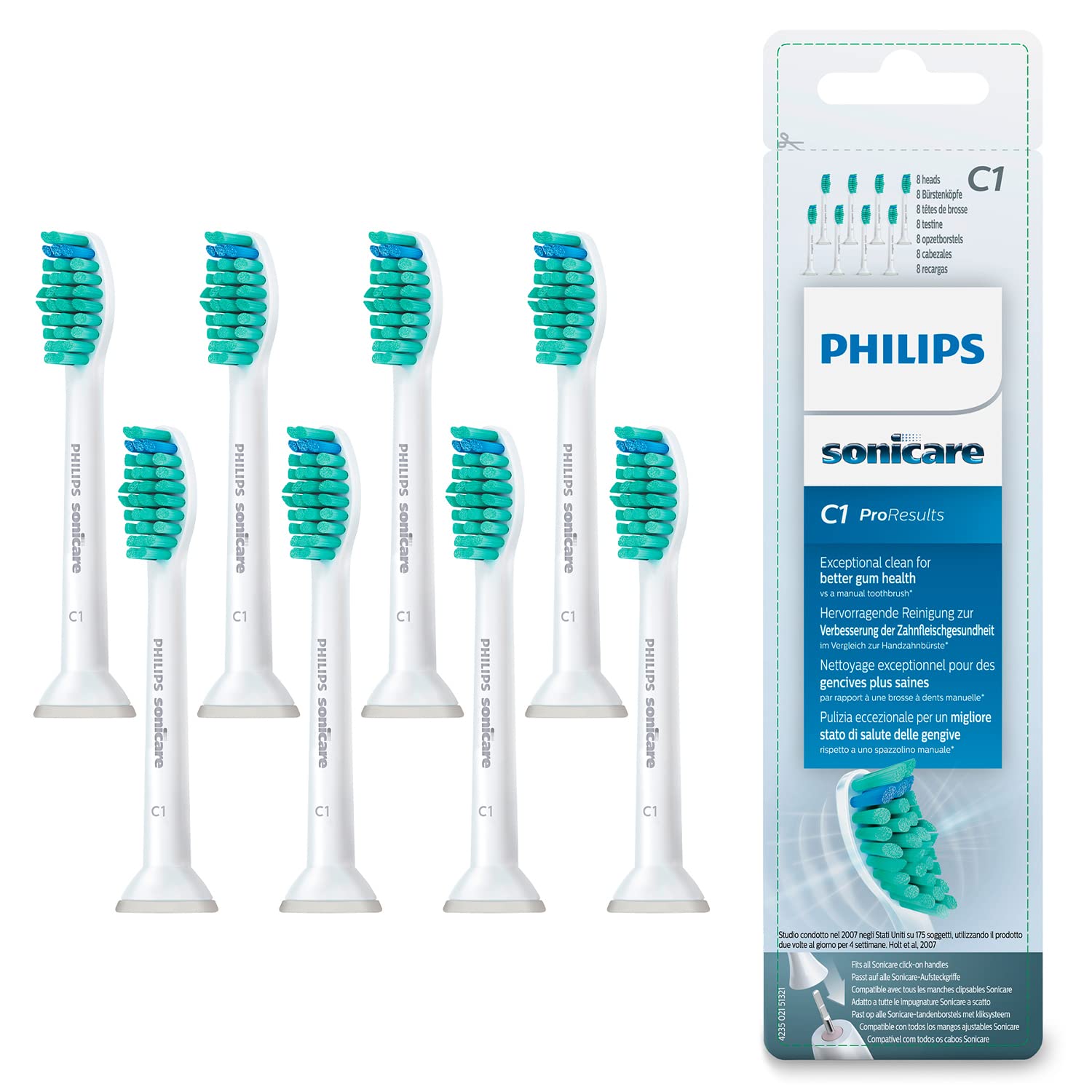 Cabeças De Escova De Dentes Philips Sonicare Proresults, Pacote Com 8