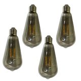 Lampada Led Multi Filamento Kit 4 Uni 30w Iluminaçao Casa Quarto Sala Varanda Garagem Ambiente Luz Branco Quente