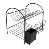 Escorredor De Louça Cozinha Compacto Duplo - Stolf Preto
