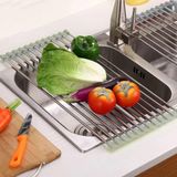 Escorredor De Pia Dobravel Portatil Aço Inox Tamanho:47x35