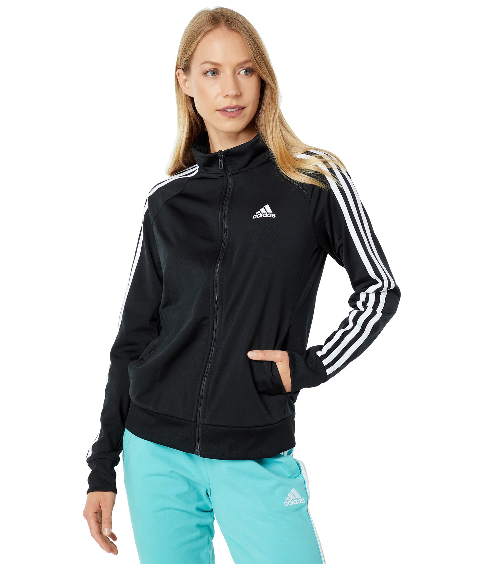 Track Top Adidas Essentials Warm-up Slim De 3 Listras Para Mulher