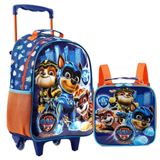 Kit Mochila Rodinhas Lancheira Patrulha Canina Infantil Escolar Xeryus