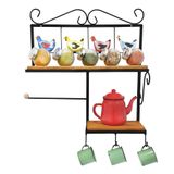 Prateleira De Cozinha Rustica Com Porta Papel Toalha Modelo Galinha