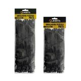 200 Fitas Hellerman Enforca Gato Cinta Plástica Abraçadeira Lacre De Nylon Tamanhos 10 E 15cm Preta