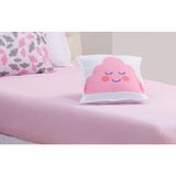 Jogo De Cama Lençol Solteiro Nuvem Rosa 03 Peças [f101]