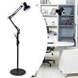 Luminaria Abajur Chao E27 Metal Articulada Iluminaçao Sofa Mesa Sala Trabalho Estudos Leitura Decoraçao