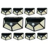 Luminaria Solar Arandela Kit 10 Uni Sensor Presença 3 Funçoes Detecta Movimento Parede Escada Quintal