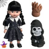 Boneca Wandinha Addams Vavazinha Mãozinha Fantasminha Halloween Bruxa Infantil De Criança