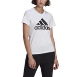 Camiseta Feminina Adidas Essentials Com Logotipo Branca/preta Xl