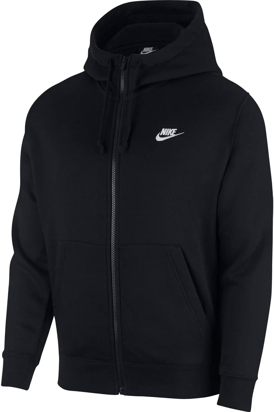 Moletom Com Capuz Nike Sportswear Club Fleece Com Zíper Completo Para Homens Preto L-t