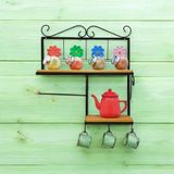 Prateleira De Cozinha Rustica Com Porta Papel Toalha Modelo Flor