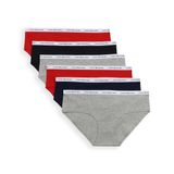 Calcinhas Tommy Hilfiger, Biquíni Feminino De Algodão, Pacote Com 6 Unidades, Tamanho L