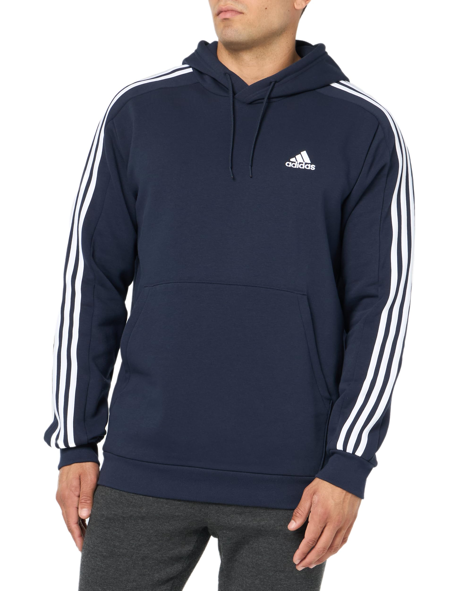 Moletom Masculino Adidas Essentials De Lã Com 3 Listras Para Homens