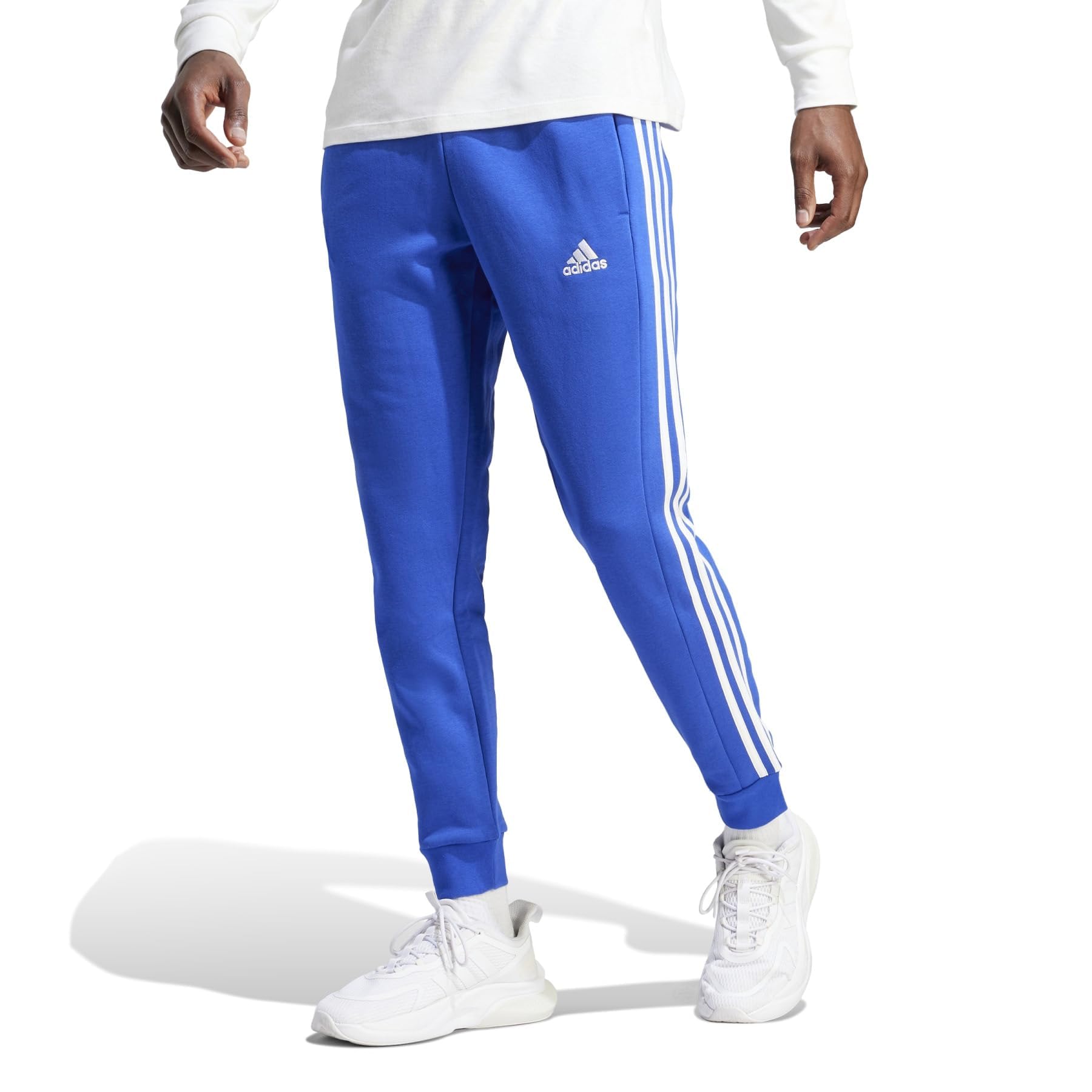 Calças Adidas Essentials De Lã Com Punhos Cônicos E 3 Listras - Masculinas