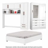 Guarda Roupa Sevilha Com Espelho E Cama Casal Carioca Móveis Branco