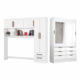Guarda Roupa Modulado Sevilha Com Espelho Carioca Móveis Branco