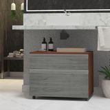 Gabinete Inferior 60cm 2 Gavetas Safira - Cinza Rovere - Cinza
