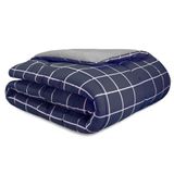 Capa Duvet Para Edredom Casal Queen Essencialle Com Ziper 1 Peça - Grid Marinho