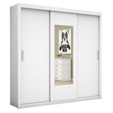 Guarda Roupa Bahia 3 Portas Com Espelho Carioca Móveis Branco