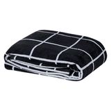 Manta Casal Padrão Austin Flannel Microfibra 1 Peça - Preto