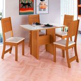 Conjunto Sala De Jantar Evora 4 Lugares Indekes Off White-freijó