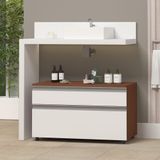 Gabinete Inferior 80cm 2 Gavetas Safira - Branco - Branco