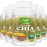 Kit 5 Óleo De Chia 120 Cápsulas Unilife