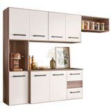 Cozinha Compacta Suspensa Juliete 7 Portas 2 Gavetas Nicioli Cinamomo-off White