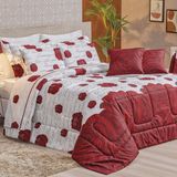 Edredom Queen Craft Percal 200 Fios 100% Algodão 5 Peças - Roses