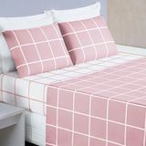 Jogo De Lençol Queen Micropercal 200 Fios Dustin 4 Peças - Rosa