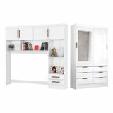 Guarda Roupa Modulado Sevilha Com Espelho Carioca Móveis Branco