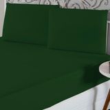 Jogo De Lençol Casal Padrão Malha 100% Algodão 3 Peças - Verde Bandeira