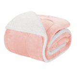 Edredom Solteiro Coberdrom Noruega Sherpa-mantinha 1 Peça - Rosa
