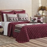 Kit Cobre Leito Queen Turin Com Almofadas E Peseira 180 Fios 10 Peças - Vinho