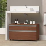 Gabinete Inferior 80cm 2 Gavetas Safira - Natura - Marrom