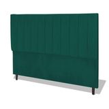 Cabeceira Estofada Box Casal King Size Encosto Para Cama Corola 195x126 Cm Azul Tiffany
