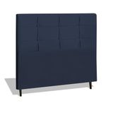 Cabeceira Estofada Box Casal King Size Encosto Para Cama Hylux 195x126 Cm Azul Marinho