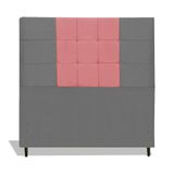 Cabeceira Estofada Box Casal King Size Encosto Para Cama Maveric 195x126 Cm Composê Cinza/rosa