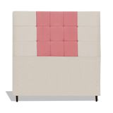 Cabeceira Estofada Box Casal King Size Encosto Para Cama Maveric 195x126 Cm Composê Bege/ Rosa