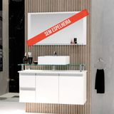 Gabinete Banheiro 2 Gavetas 2 Portas Diamante 80cm - Branco - Branco